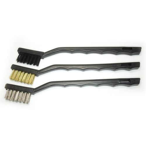 3pc Wire Brush Set-Stainless Steel, Nylon and Brass Bristles